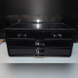 Acrylic Black Makeup Countertop 4 Drawers Organizer